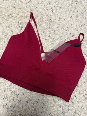 NVGTN Seamless Ribbed Bralette - Wine